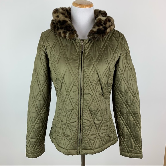 Spyder Jackets & Blazers - Spyder Quilted Jacket with Animal Print Hood Sz 8